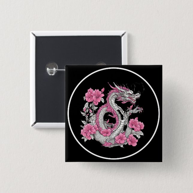 Blume Dragon Button (Vorne & Hinten)