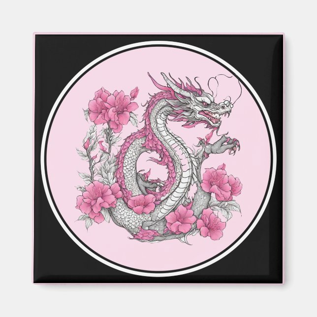 Blume Dragon Magnet (Vorne)