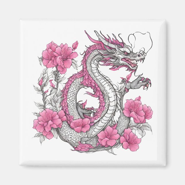 Blume Dragon Magnet (Vorne)