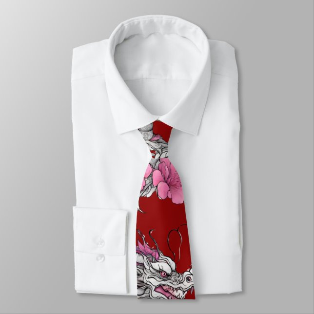Blume Dragon Necktie Krawatte (Gebunden)