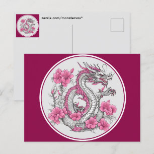 Blume Dragon Postcard Postkarte