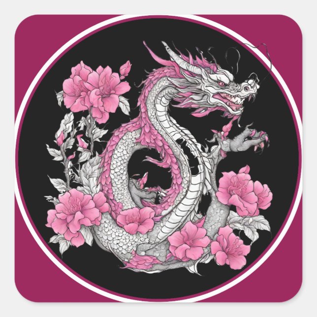 Blume Dragon Sticker (Vorderseite)