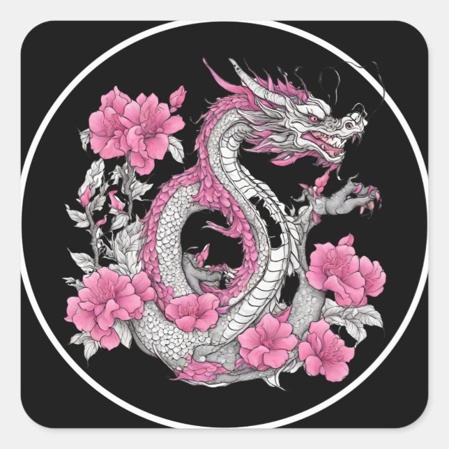 Blume Dragon Sticker (Vorderseite)