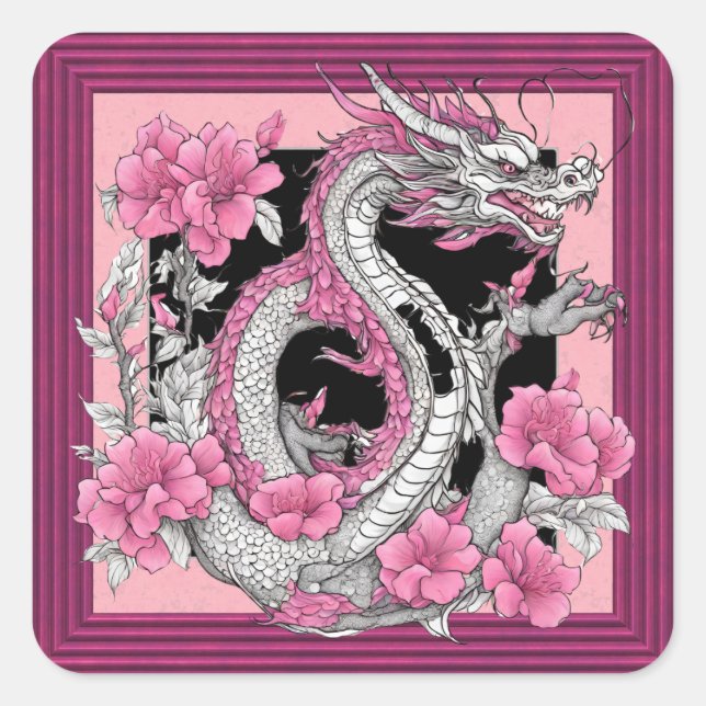 Blume Dragon Sticker (Vorderseite)