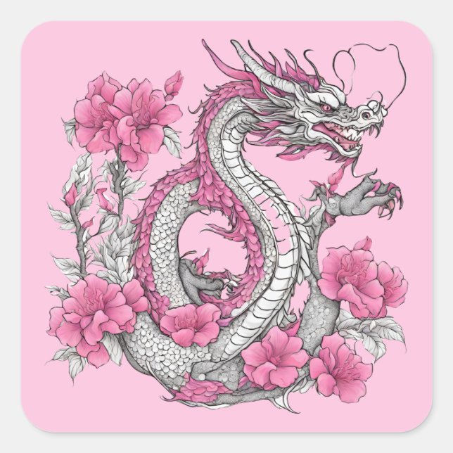 Blume Dragon Sticker (Vorderseite)