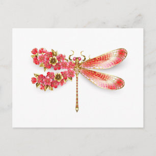 Blume Dragonfly mit Schmucksakura Ankündigungspostkarte