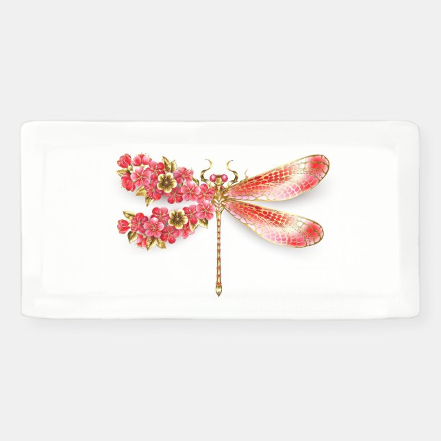 Blume Dragonfly mit Schmucksakura Banner (Horizontal)