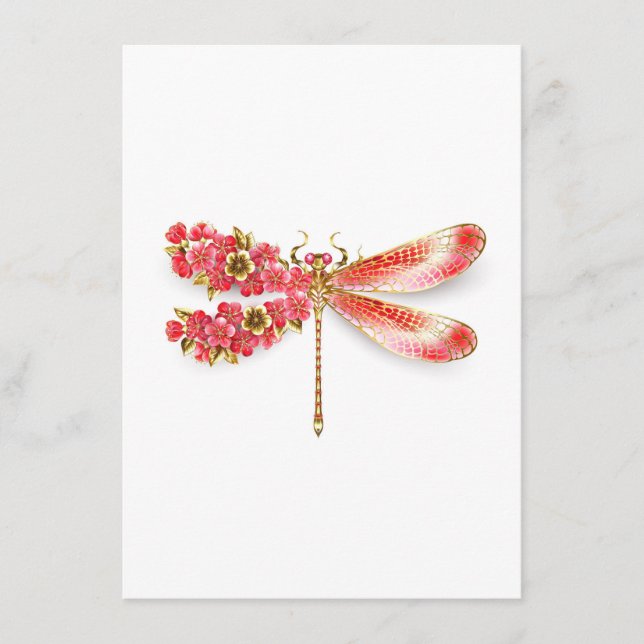 Blume Dragonfly mit Schmucksakura Begleitkarte (Vorderseite)