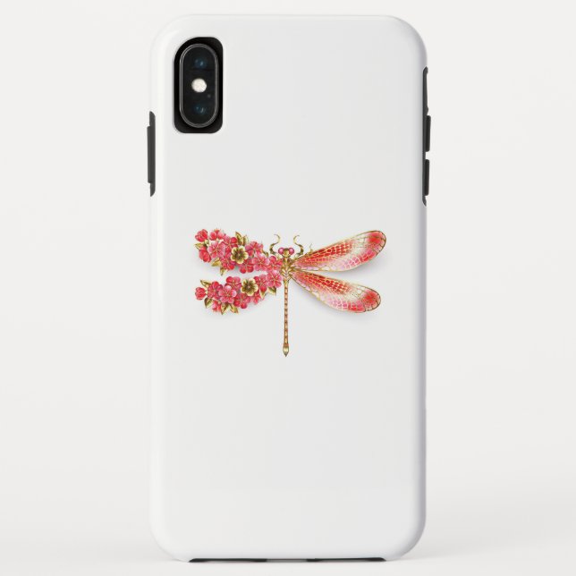 Blume Dragonfly mit Schmucksakura Case-Mate iPhone Hülle (Rückseite)