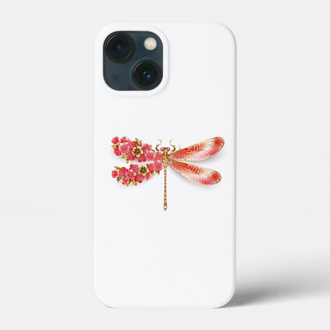 Blume Dragonfly mit Schmucksakura Case-Mate iPhone Hülle (Rückseite)