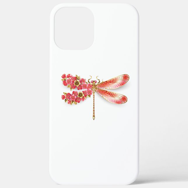 Blume Dragonfly mit Schmucksakura Case-Mate iPhone Hülle (Rückseite)