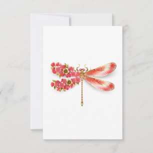 Blume Dragonfly mit Schmucksakura Dankeskarte