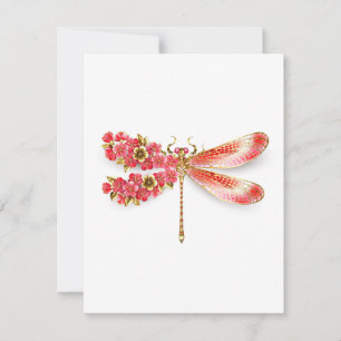 Blume Dragonfly mit Schmucksakura Dankeskarte