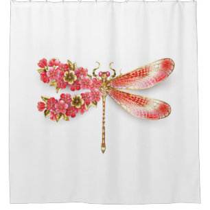 Blume Dragonfly mit Schmucksakura Duschvorhang