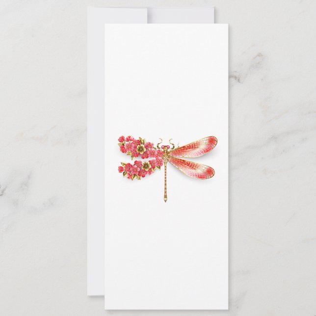 Blume Dragonfly mit Schmucksakura Feiertagskarte (Vorderseite)