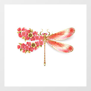 Blume Dragonfly mit Schmucksakura Fensteraufkleber