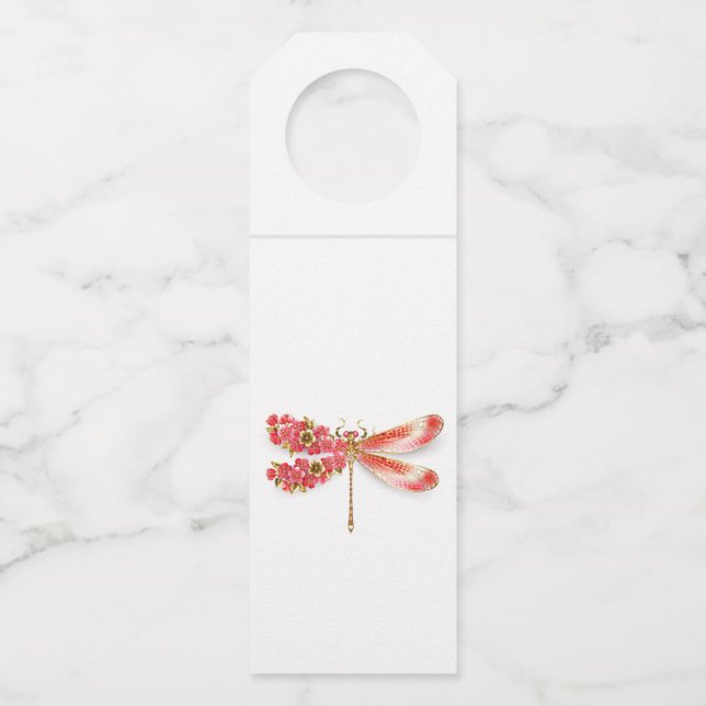 Blume Dragonfly mit Schmucksakura Flaschenanhänger (Vorderseite)