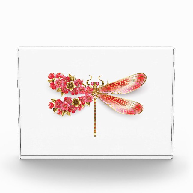 Blume Dragonfly mit Schmucksakura Fotoblock (Vorderseite)