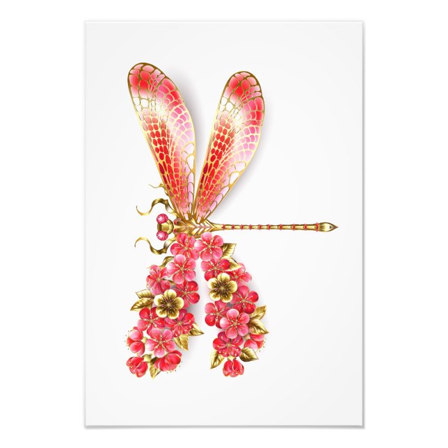 Blume Dragonfly mit Schmucksakura Fotodruck (Vorne)