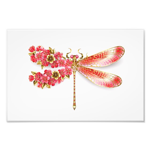Blume Dragonfly mit Schmucksakura Fotodruck (Vorne)