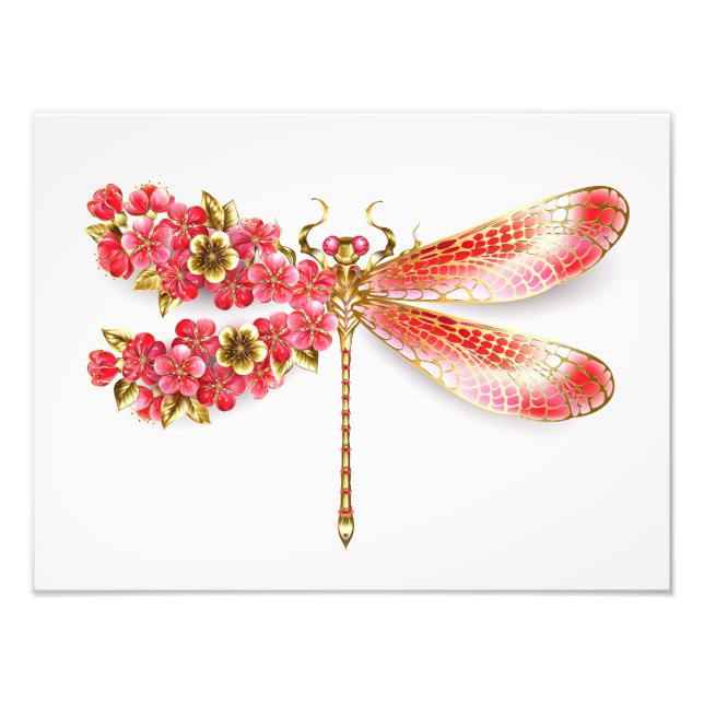 Blume Dragonfly mit Schmucksakura Fotodruck (Vorne)