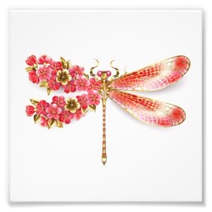 Blume Dragonfly mit Schmucksakura Fotodruck
