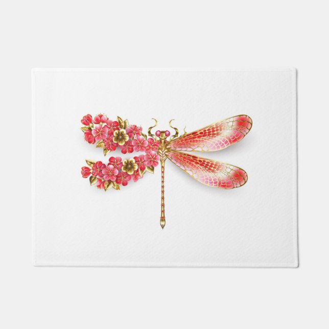 Blume Dragonfly mit Schmucksakura Fußmatte (Vorderseite)
