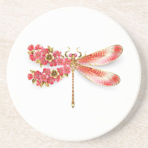 Blume Dragonfly mit Schmucksakura Getränkeuntersetzer