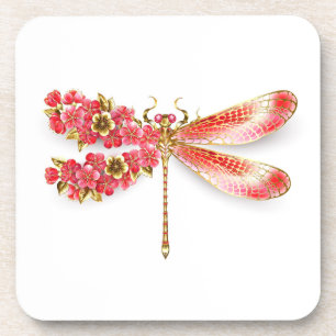 Blume Dragonfly mit Schmucksakura Getränkeuntersetzer