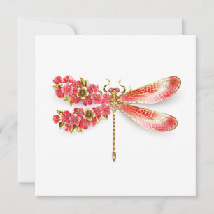 Blume Dragonfly mit Schmucksakura Hinweiskarte
