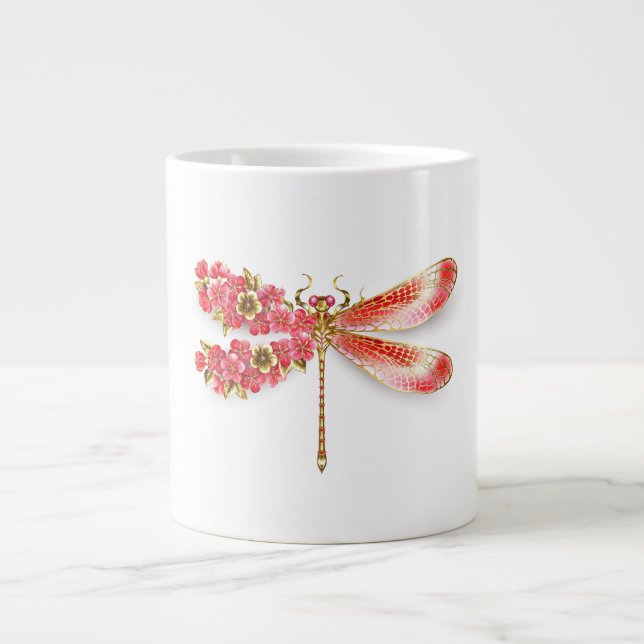 Blume Dragonfly mit Schmucksakura Jumbo-Tasse (Vorderseite)