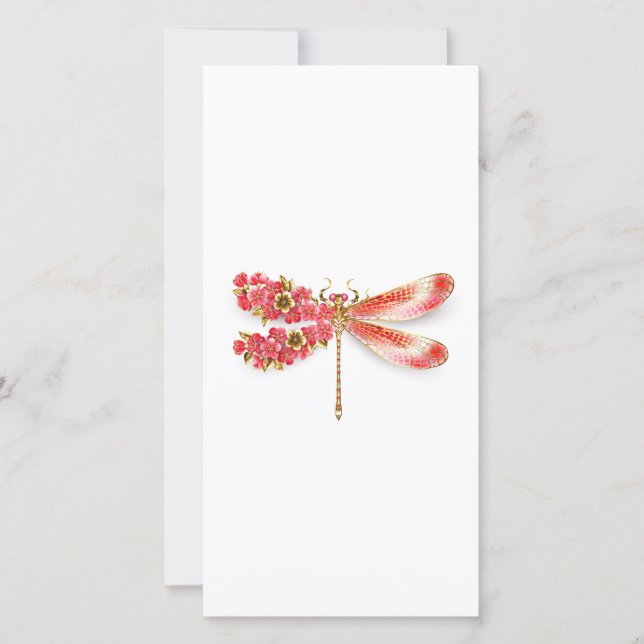 Blume Dragonfly mit Schmucksakura Karte (Vorderseite)