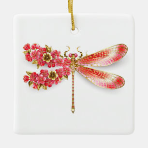 Blume Dragonfly mit Schmucksakura Keramikornament