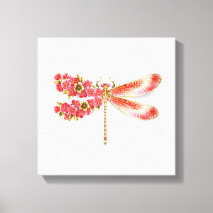 Blume Dragonfly mit Schmucksakura Leinwanddruck