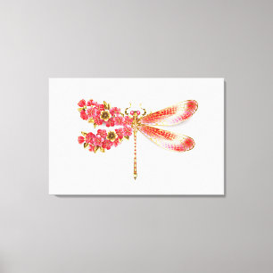 Blume Dragonfly mit Schmucksakura Leinwanddruck