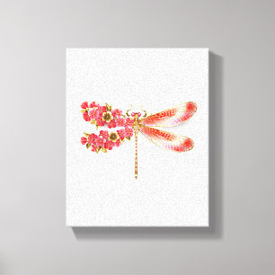 Blume Dragonfly mit Schmucksakura Leinwanddruck