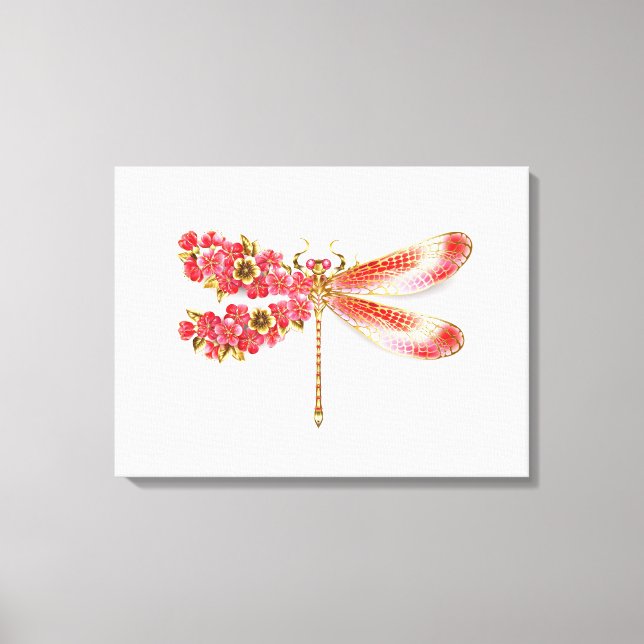 Blume Dragonfly mit Schmucksakura Leinwanddruck (Vorderseite)