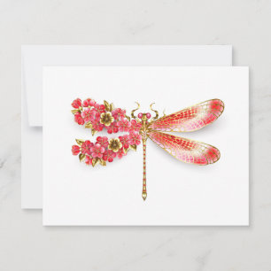 Blume Dragonfly mit Schmucksakura Mitteilungskarte