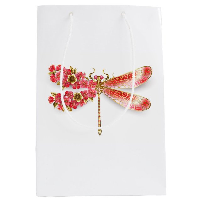 Blume Dragonfly mit Schmucksakura Mittlere Geschenktüte (Vorderseite)