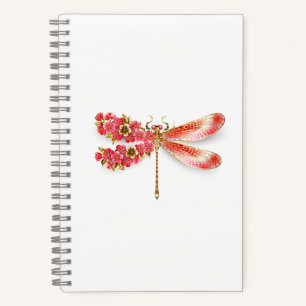 Blume Dragonfly mit Schmucksakura Notizbuch