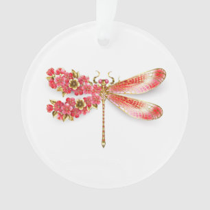 Blume Dragonfly mit Schmucksakura Ornament