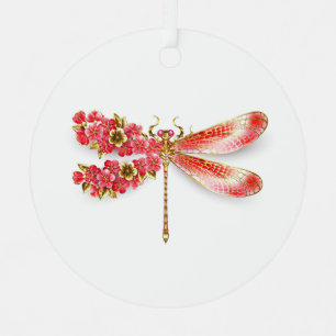 Blume Dragonfly mit Schmucksakura Ornament Aus Metall