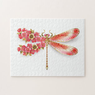 Blume Dragonfly mit Schmucksakura Puzzle
