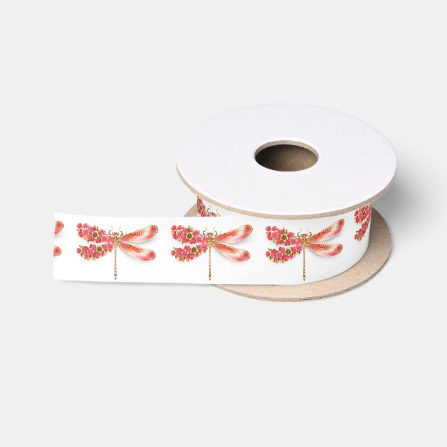 Blume Dragonfly mit Schmucksakura Satinband (Spule)