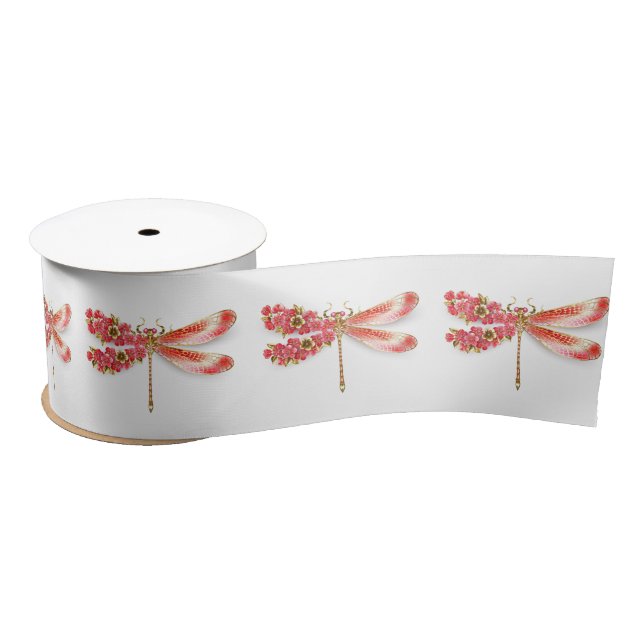Blume Dragonfly mit Schmucksakura Satinband (Spule)