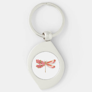Blume Dragonfly mit Schmucksakura Schlüsselanhänger