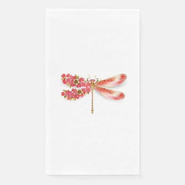 Blume Dragonfly mit Schmucksakura Serviette (Vorderseite)