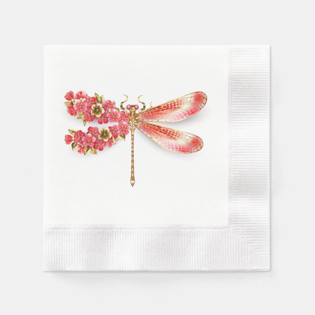 Blume Dragonfly mit Schmucksakura Serviette (Vorderseite)