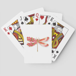 Blume Dragonfly mit Schmucksakura Spielkarten
