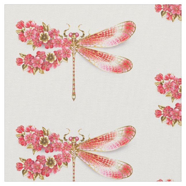 Blume Dragonfly mit Schmucksakura Stoff (Nahaufnahme)